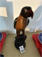Hand Carved Wooden Parrot