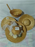 Straw Hats and basket
