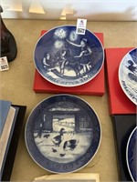 Row of Royal Copenhagen B&G Plates Blue