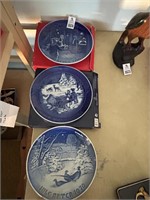 Row of Royal Copenhagen B&G Plates Blue