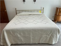 King size bed, metal frame, pillow top mattress