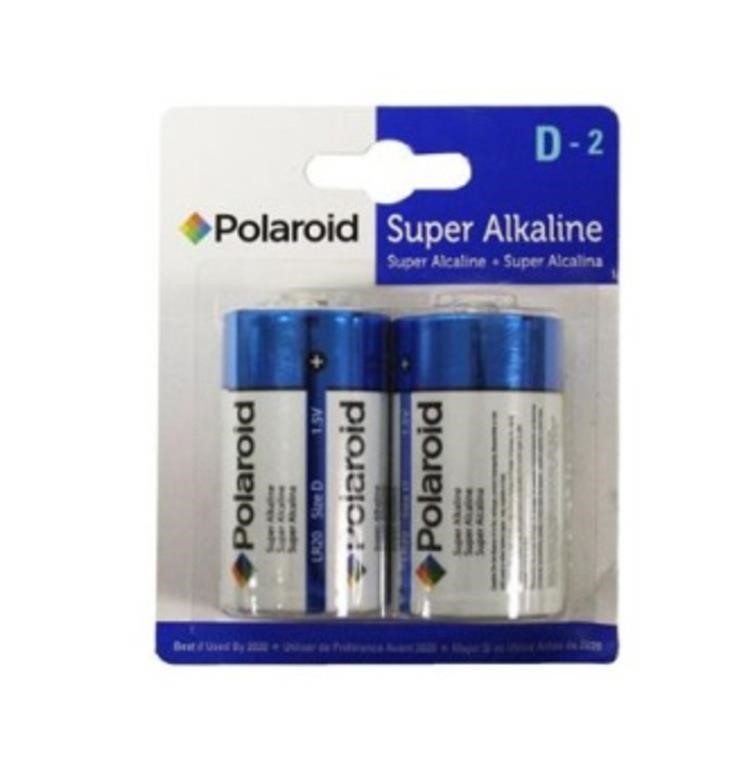 Polaroid Super Alkaline Power D Cell - 2 Pack