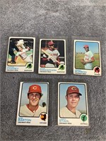Five 1973 Topps High Numbers Reds Cards