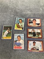 3 -1954 Bowman Cards & 3 - 1955 Bowman Cards