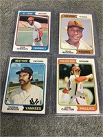 Four 1974 Topps Cards - Gibson, McCovey, Munson,