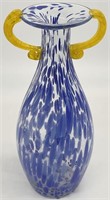 Blue & Yellow Hand Blown Vase