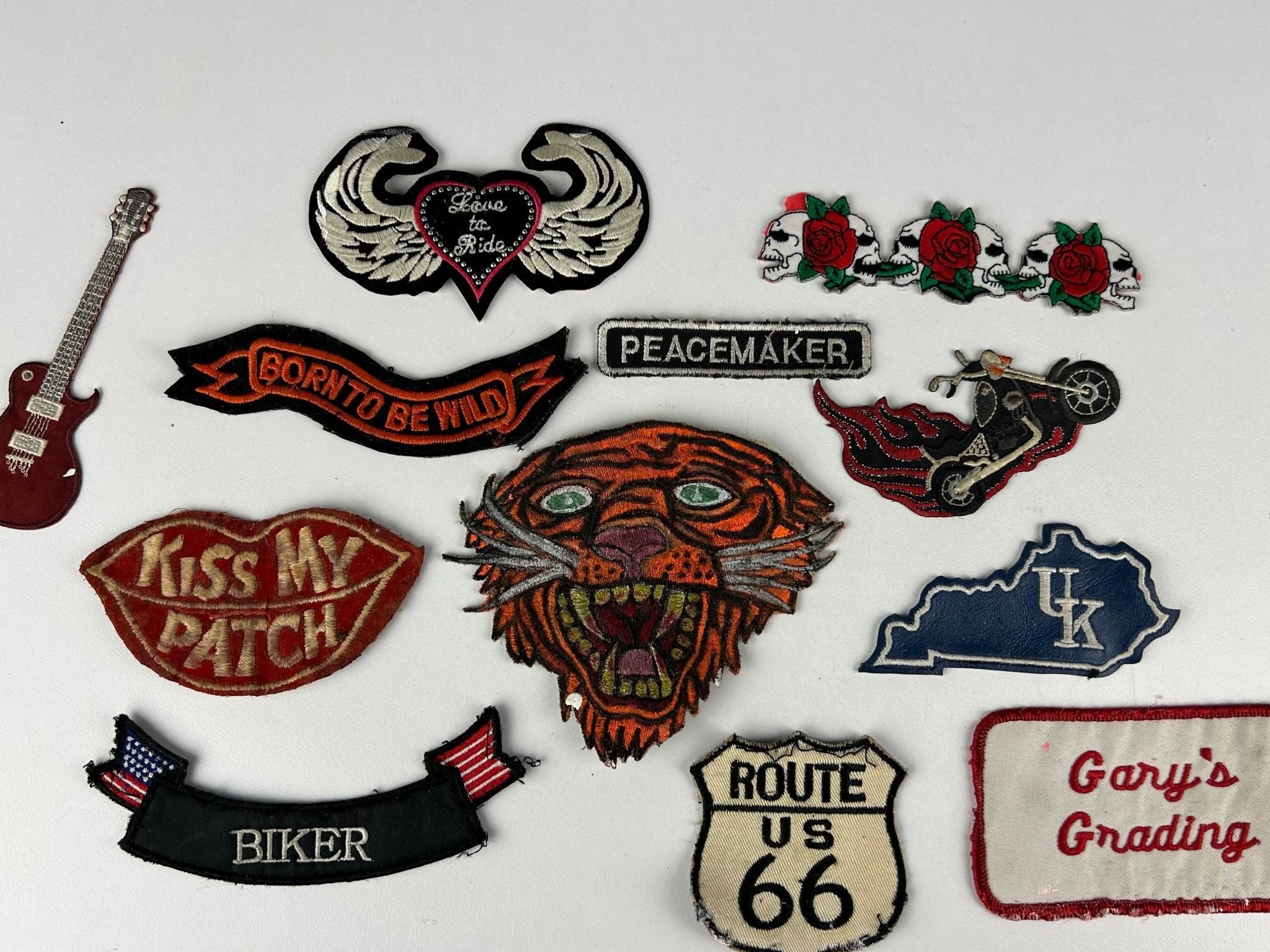 Vintage cloth biker motorcycle patches