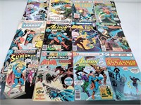 12 assorted DC comic books: Superman and Hawkman,