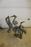 (3) Metal (Bronze?) Bird Sculptures