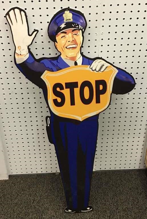 Figural Tin Sign, Stop