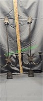 CANDLE HOLDERS WESTERN METAL ARROW & HORSESHOE