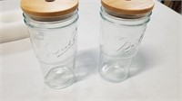 Pr Of Ball Glasses With Bamboo Tops