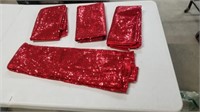 4 Pack Sparkle Red Fabric