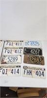 Lot of 10 Vintage Kansas License plates