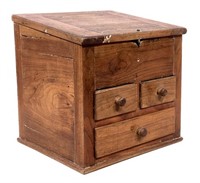 Countertop desk, walnut, lift lid, 3 drawers,