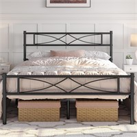 Yaheetech Metal Full Size Bed Frame, Black
