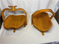 2 Wooden Collapsible Baskets