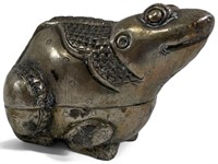 Antique T90 Silver Cambodia Frog Trinket Box