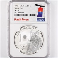 2023 Silver 1oz Korean Tiger NGC MS70