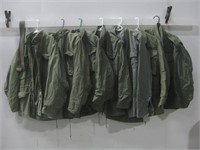 Seven Military Jackets Various Sizes Pre-Owned