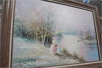 IMPRESSIONIST OIL ON CANVAS PAINTING FRAMED