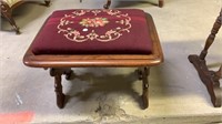 Small Needle Point Bench/foot Stool