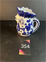 Italian Ceramic Rooster Hand-Painted Creamer