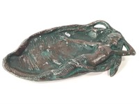 Metal Tray w Mermaid Figure, Painted Surface