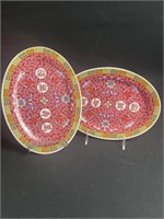 Lot of two Tai-Hong Regal Melamine Oval Plates