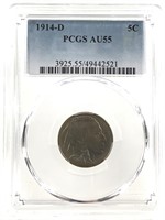 1914-D Buffalo Nickel PCGS AU55