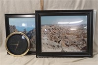 Framed Pictures & Wall Clock