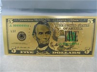 $5 Gold Foil Currency