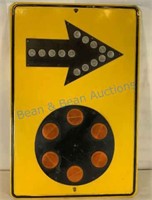 Vintage traffic sign with reflectors
