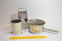 Lot of 3 Items - Androck Sifter; Vintage Food