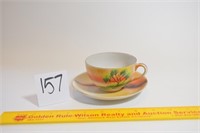 Vintage hand painted Teacup & Saucer Made in