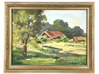 H. Meadows Signed Landscape Painting 1951