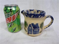 Roseville OH  Blue Milk Pitcher Small Blue/ GR