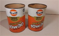 Gulf Motor Oil Cans