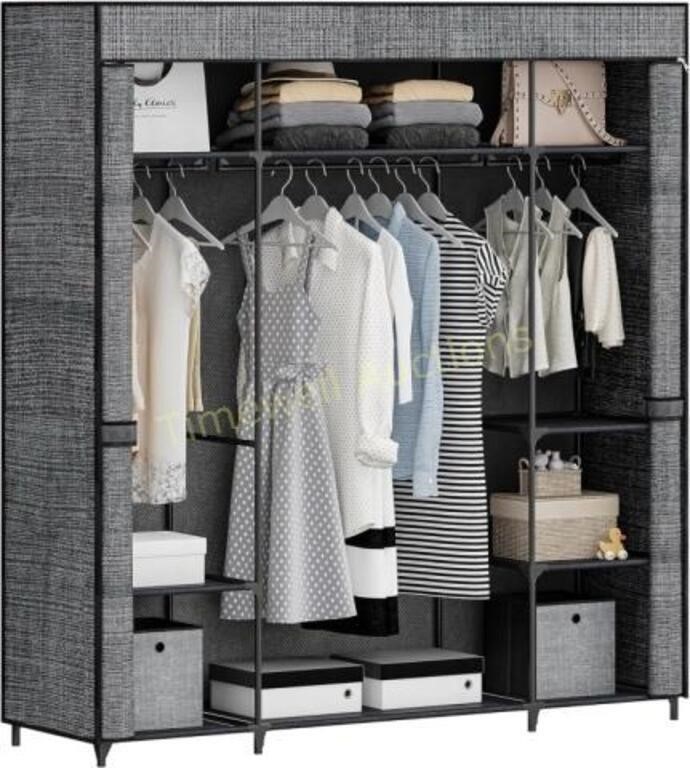 Closet Wardrobe  64.5  9 Compartments  Black