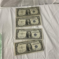 4 - 1935 One Dollar Silver Certificates