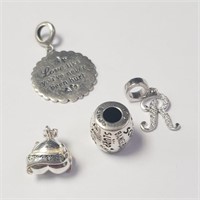 $300 Silver Pack Of 4 Pandora Style Bead