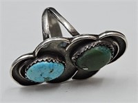 Very Nice Sterling &Turquoise Ring Sz 7