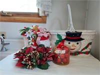 Christmas basket and Other decor