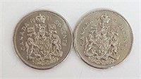 1971 & 1973 Canadian Half Dollars