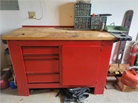 Work bench with contents.  Buyer will need to