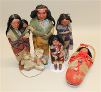 (6) Composition Eskimo Dolls