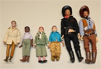 (6) Mego Little Rascals, 1974 Carolina Cowboys, Ma