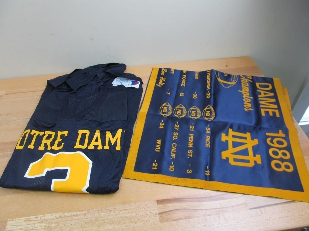 Norte Dame Jersey and Flag
