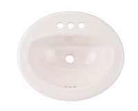 AquaSource White Drop-In Oval Bathroom Sink