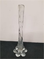 Vintage 11.5 in Twisted hand blown glass vase